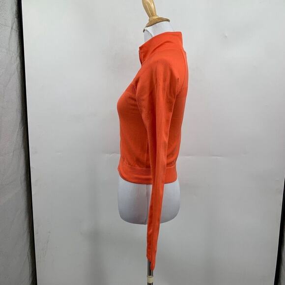 Fabletics Jacket Womens S Small Tangerine Tory Cropped Seamless Full Zip Mock - Picture 4 of 11